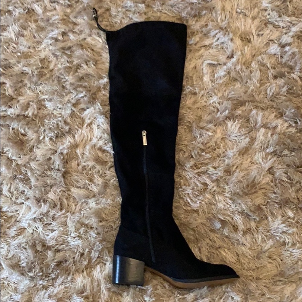 BCBG Over the knee black stretch suede boots